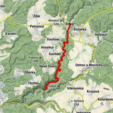 Stará škola - Hřebenáč - Hotel Broušek - Blansek zř.