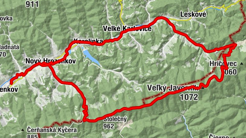 Halenkov - Stolečný - Malý Javorník - Stratenec