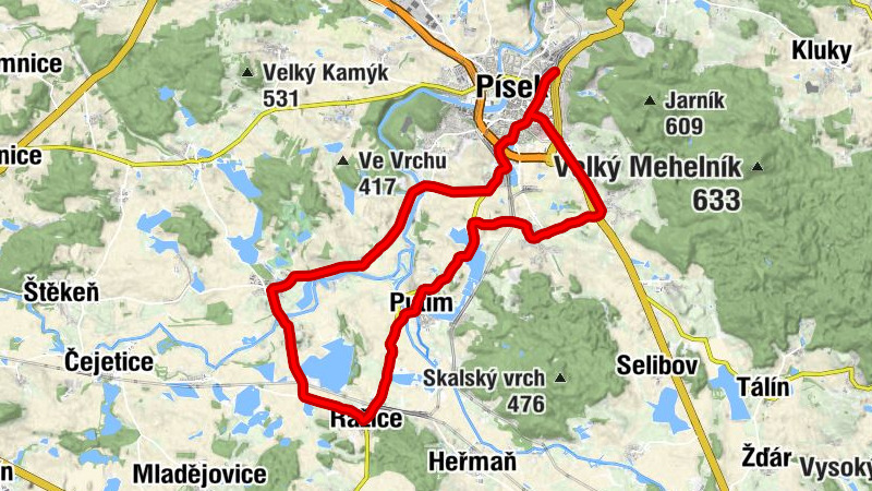 Písek město - Písek - Zátaví - Na Vršku