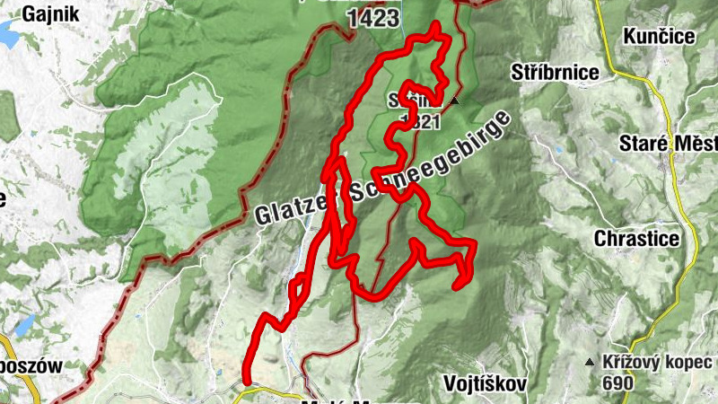 Červený Potok - sv. Alois - Marcelka - Chalupa u Jezu - Jezinka