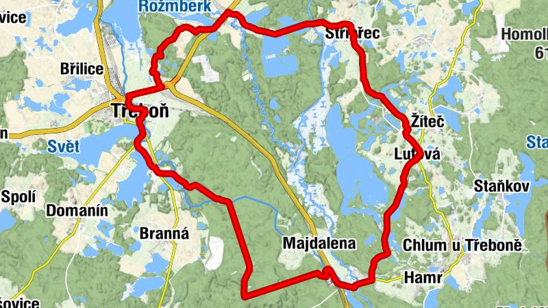 Lutová - sv. Jan z Nepomuku - Stříbřec - Třeboň