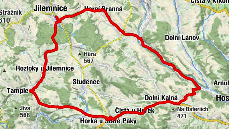 Jilemnice - Restaurace U Bönischů - kaple Nejsvětější Trojice - kaple Panny Marie