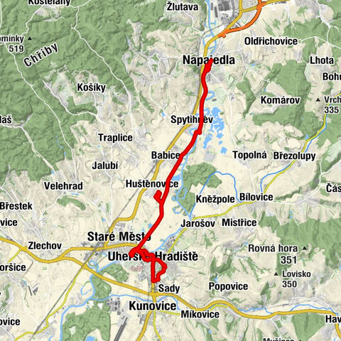 Napajedla - U rybičky - Mokřad - Svatý Šebestián