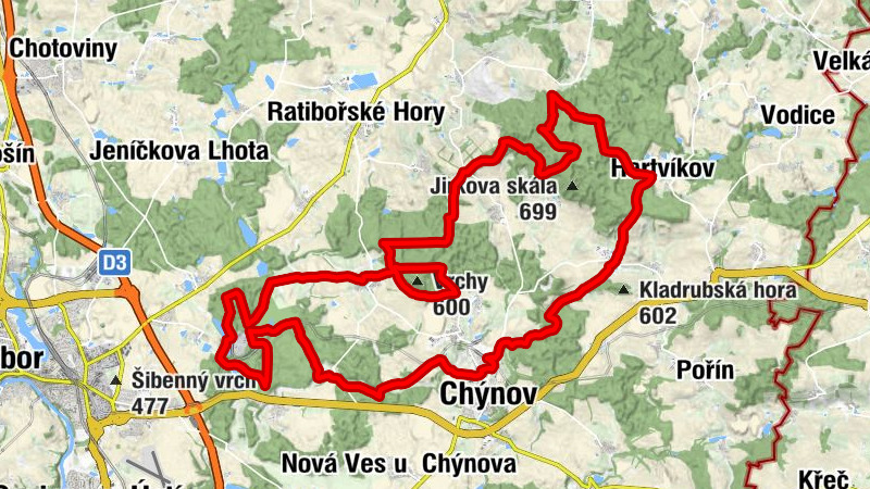 Chýnov - Bowle - Ve Vrších - Batkovy