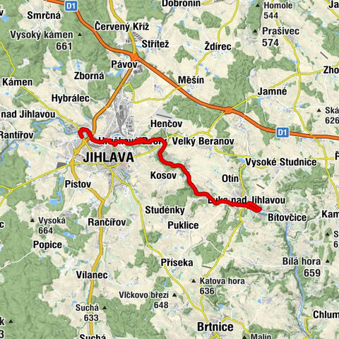 Staré Hory - Jihlava - kaple - Hruškové Dvory