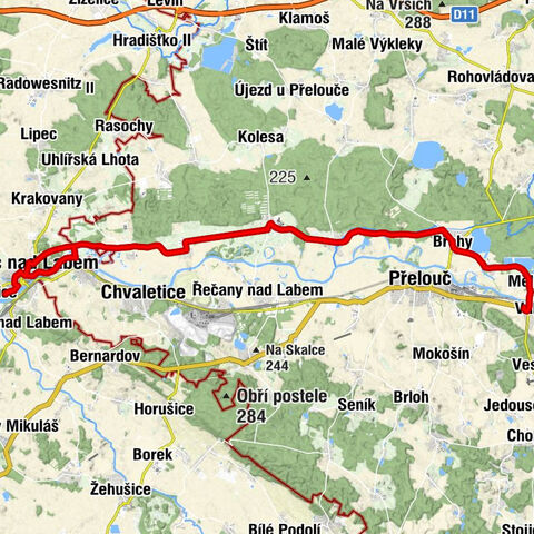 Valy - Mělice - Týnec nad Labem - Šibeník