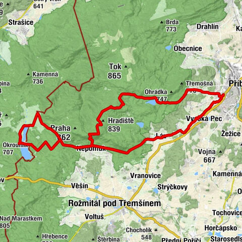 Příbram - Brdce - Malý Tok - Ševčínský důl
