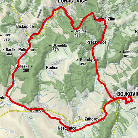 Hvězda - Bojkovice - Masaro - Luhačovice