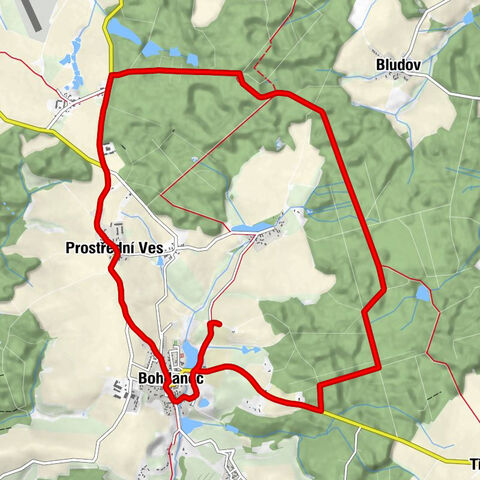 Bohdaneč u Zbraslavic - Bohdaneč - Prostřední Ves - Mohyla