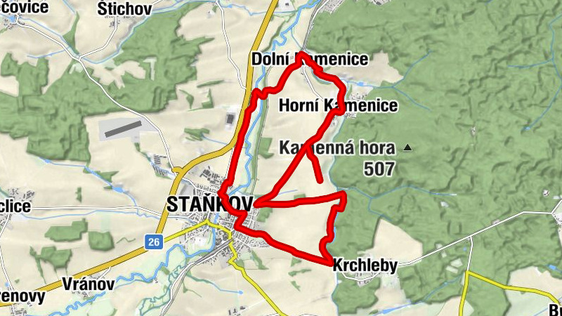 Dolní Kamenice - Ohučov - Staňkov - Horní Kamenice