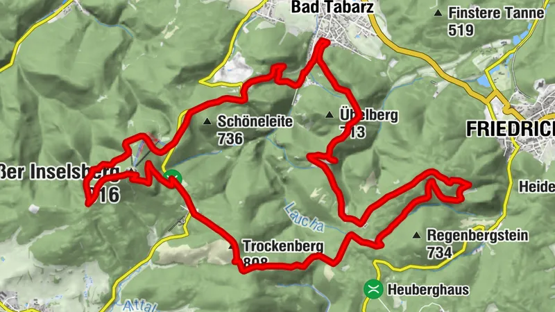 Recorrido panorámico MTB Inselberg por el padrino de la ruta Sven Eberhardt (azul sin senderos)