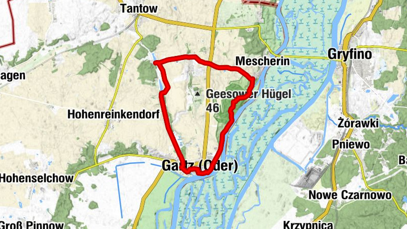Freudenfeld - Bahnhof Geesow - Gartz (Oder) - Park Restaurant