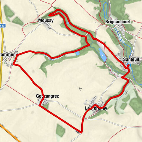 Santeuil - Moussy - Commeny - Santeuil - Le Perchay