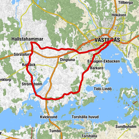 Västerås Central - Västerås - Hallstahammar - Rytterne kyrka