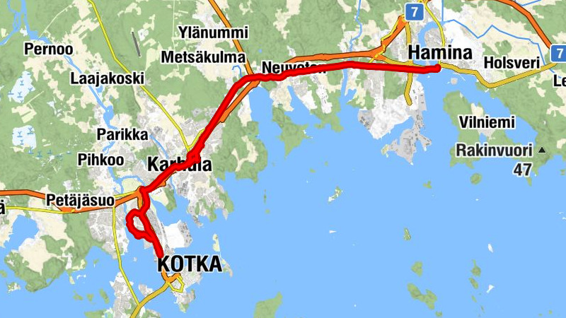 Kotka - Karhula - Hamina - Langinkosken kirkko