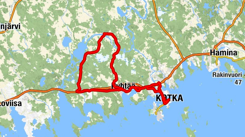 Kotka - Langinkosken kirkko - Hakamäki - Pyhtää