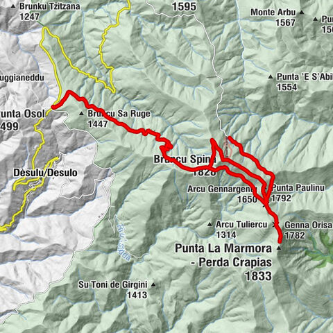 Dèsulu/Desulo - Bruncu Spina - Punta Paulinu - Punta della Croce