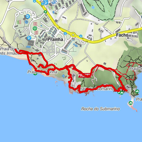 Rundgang an der Klippe von Alvor, Portugal