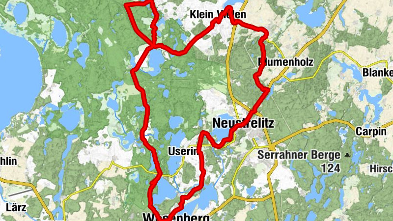 Wesenberg - Buteberg - Strelitzer Berg - Strandrestaurant Weißer See