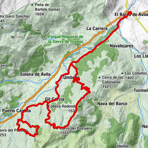 El Barco de Ávila - Mesón El Puente - Pico Majadallana - Cerro del Postuero