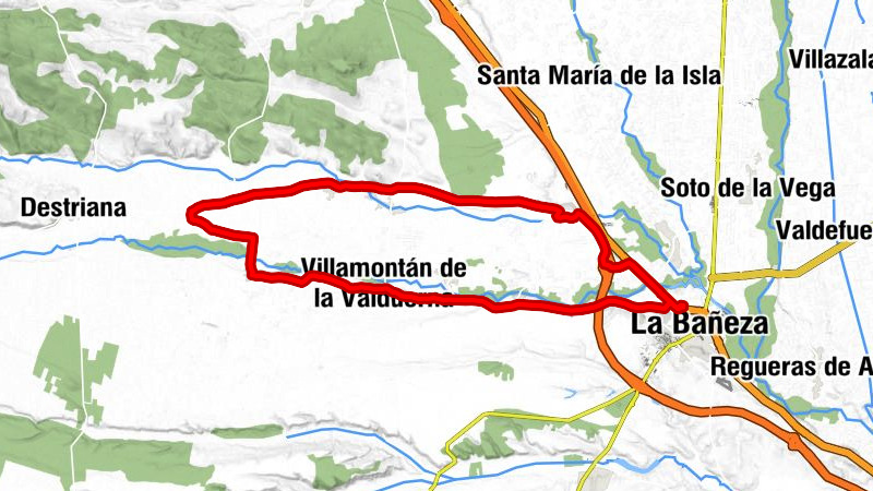 La Bañeza - Santiago de la Valduerna - Ribas de la Valduerna - Villamontán de la Valduerna