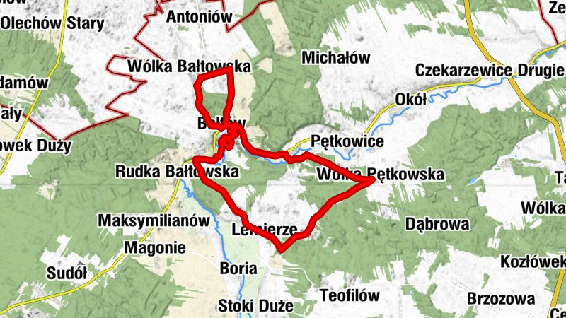 Góra - Bałtów - Kościół pw. Matki Bożej Bolesnej - Wólka Bałtowska-Kolonia