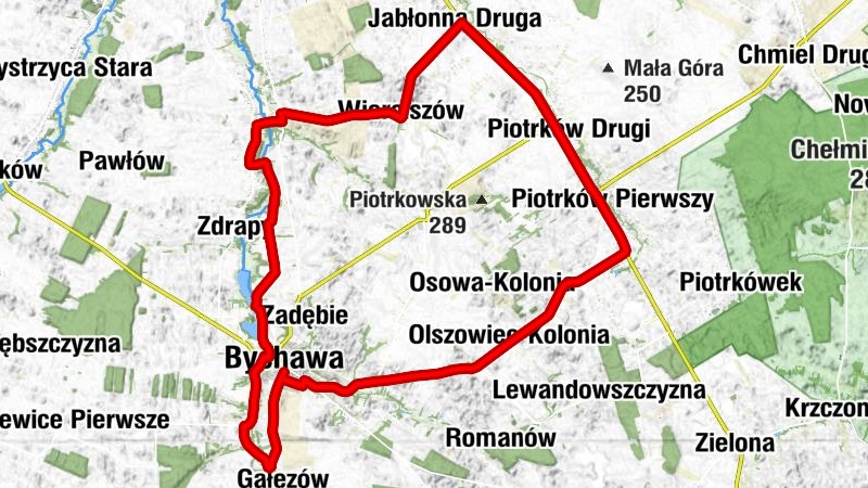Bychawa - Walentówka - Majdan Gałęzowski - Grodzany