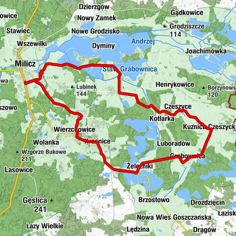 Milicz - Sławoszowice - Ruda Milicka