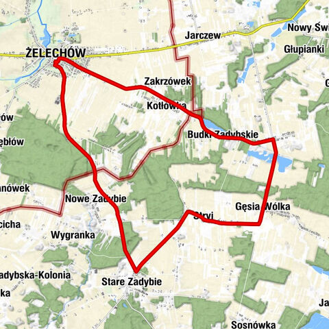 Żelechów - Księżyzna Południowa - Letnisko-Warda - Nowe Zadybie