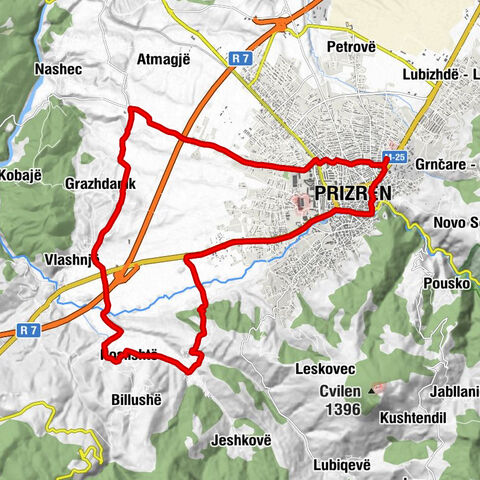 Prizren - Xhamia Vlashnjë - Restaurant Burimi Gurrës - Bazhderhane