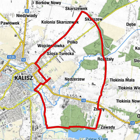 Kalisz - Wojciechówka - Skarszewek - Skarszew