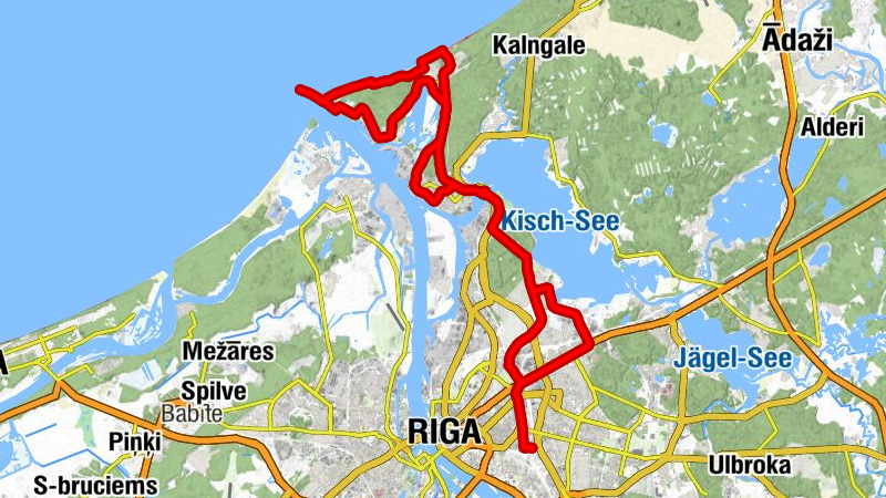 Rīga - Grīziņkalns - Baltā baznīca - Krusta Baznīca