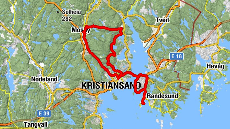 Dvergsnes - Odderhei - Narviga - Kristiansand
