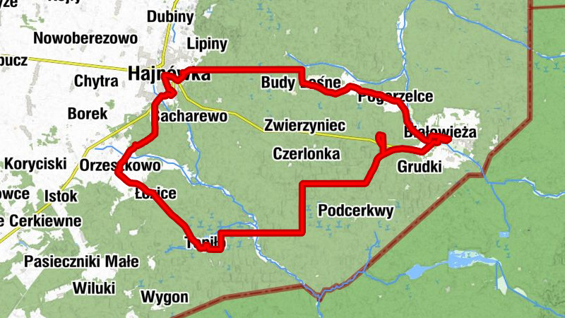 Białowieża - Pogorzelce - Hajnówka - Kościół pw. Podwyższenia Krzyża Świętego