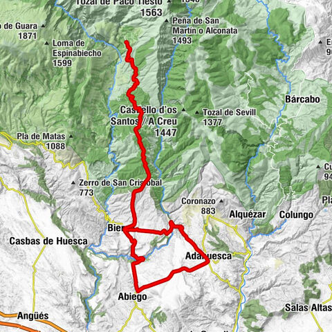 Las Coronetas - Las Almunias - Bierge - Alberuela de la Liena