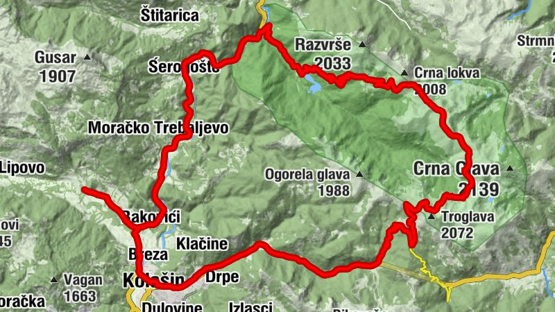 Opština Kolašin - Planinarski dom Vranjak - Velika Čkala - Jusin brijeg