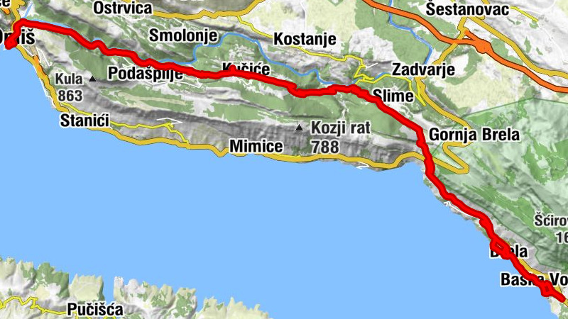 Omiš - Radmanove mlinice - Gospa od Karmela - Sv. Nikola