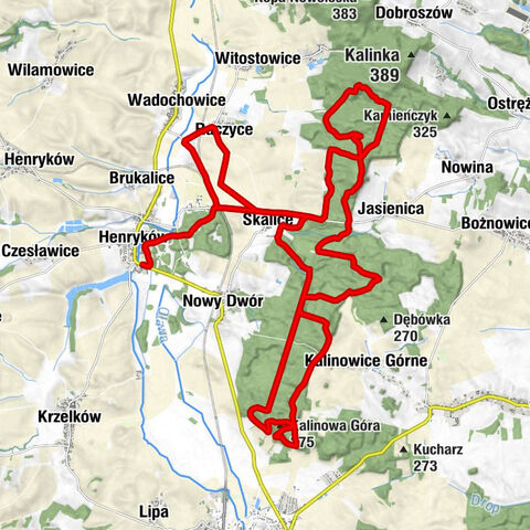 Henryków - Kalinowa Góra - Weselnik - Mlecznik