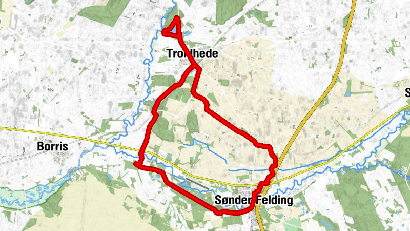 Nederby - Sønder Felding - Fruerby - Troldhede