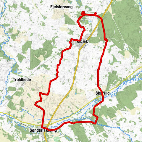 Sønder Felding - Birkeby - Skarrild Kirke - Nederby