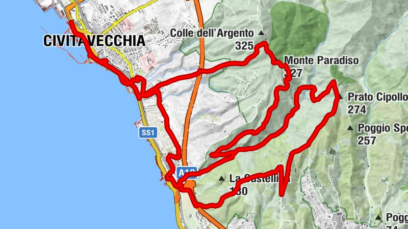 Civitavecchia Marittima - Monte Paradiso - Poggio Pontoncino - Prato Cipolloso