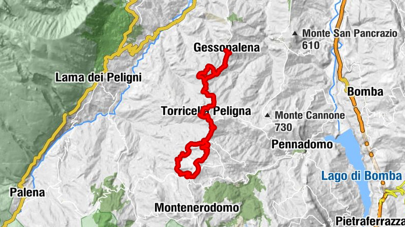 Gessopalena - Torricella Peligna - Fallascoso - colle dell'Irco