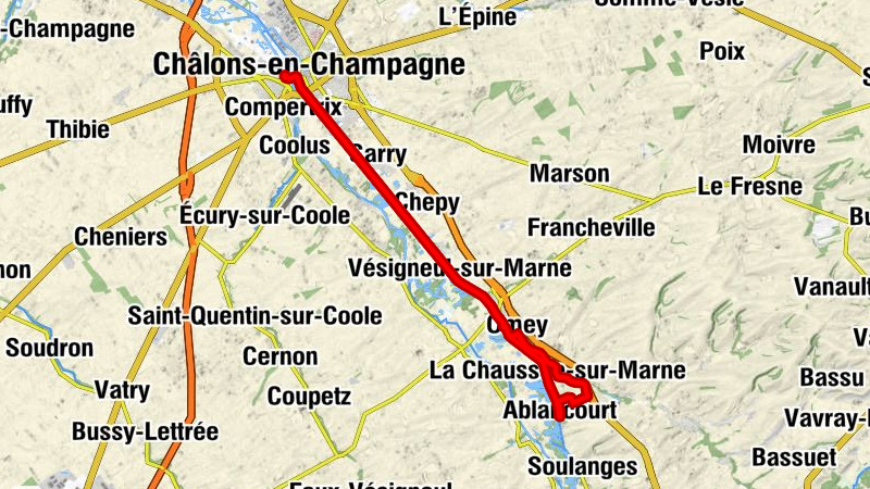 Châlons-en-Champagne - Saint-Germain-la-Ville - Vésigneul-sur-Marne