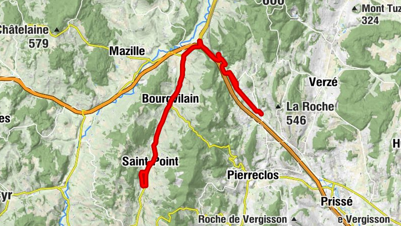Les Furtins - La Croix-Blanche - Col du Bois Clair - La Pierre Folle