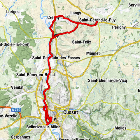 Saint-Gérand-le-Puy - Moulin Chervin - Vichy - Église Saint-Cyr-et-Sainte-Juliette