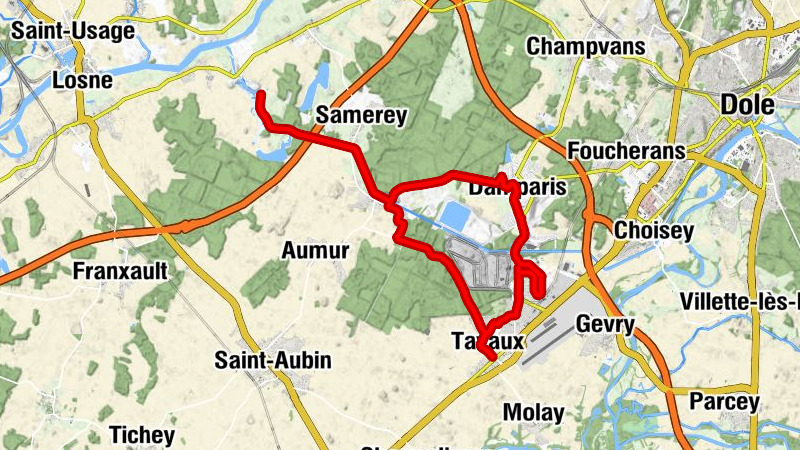 Tavaux - Les Meix de Laborde - Le Belvoye - Damparis