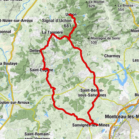 Les Pères - Col de la Croix de Messire Jean - Signal d'Uchon - Église Saint-Roch
