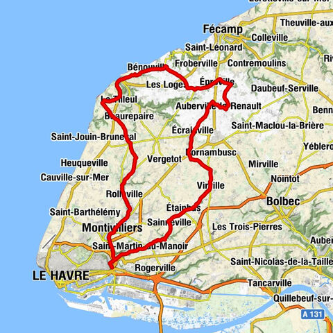 Harfleur (halte) - Église Saint-Maclou - Église Saint-Aubin - Église Saint-Piere-et-Saint-Paul