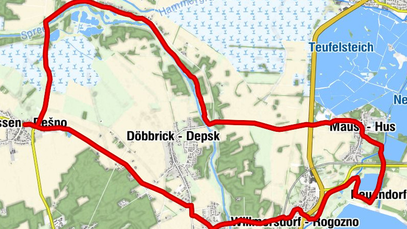 Gasthaus Wendischer Hof - Dissen - Dešno - Dorfkirche Dissen - Maiberg - Majberk