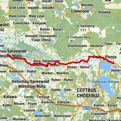 Peitz Ost - Picnjo pódzajtšo - Peitz - Picnjo - Drehnow - Drjenow - Lübbenau/Spreewald - Lubnjow/Błota